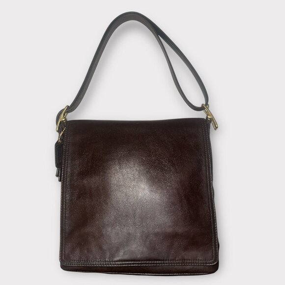 VTG Coach Legacy Monterey Flap 9829 Mahogany Leather Brass Bag Costa Rica Y2K - Picture 6 of 10